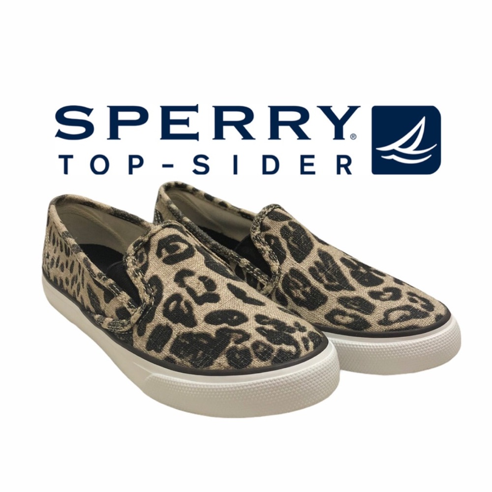 Sperry Seaside Leopard Slip On Sneakers